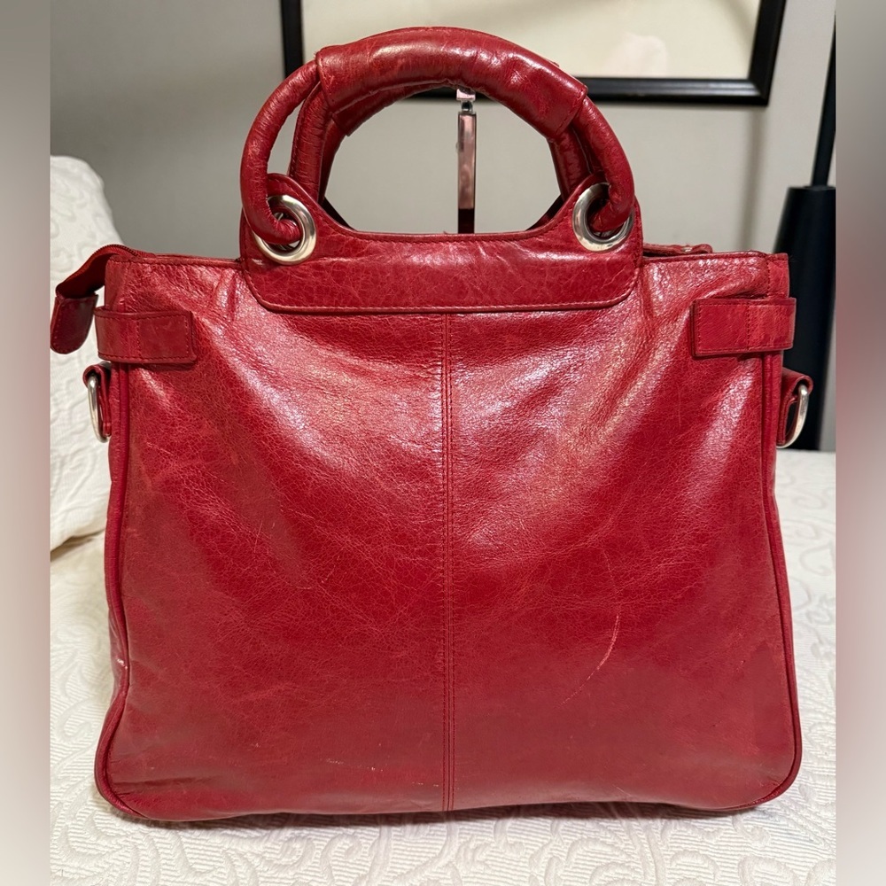 Gently Used LATICO Red Leather Handbag - Picture 3 of 7